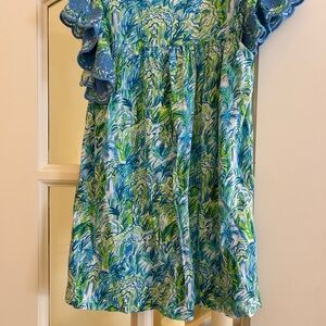 Lilly Pulitzer Blue and Green Swirl Dress